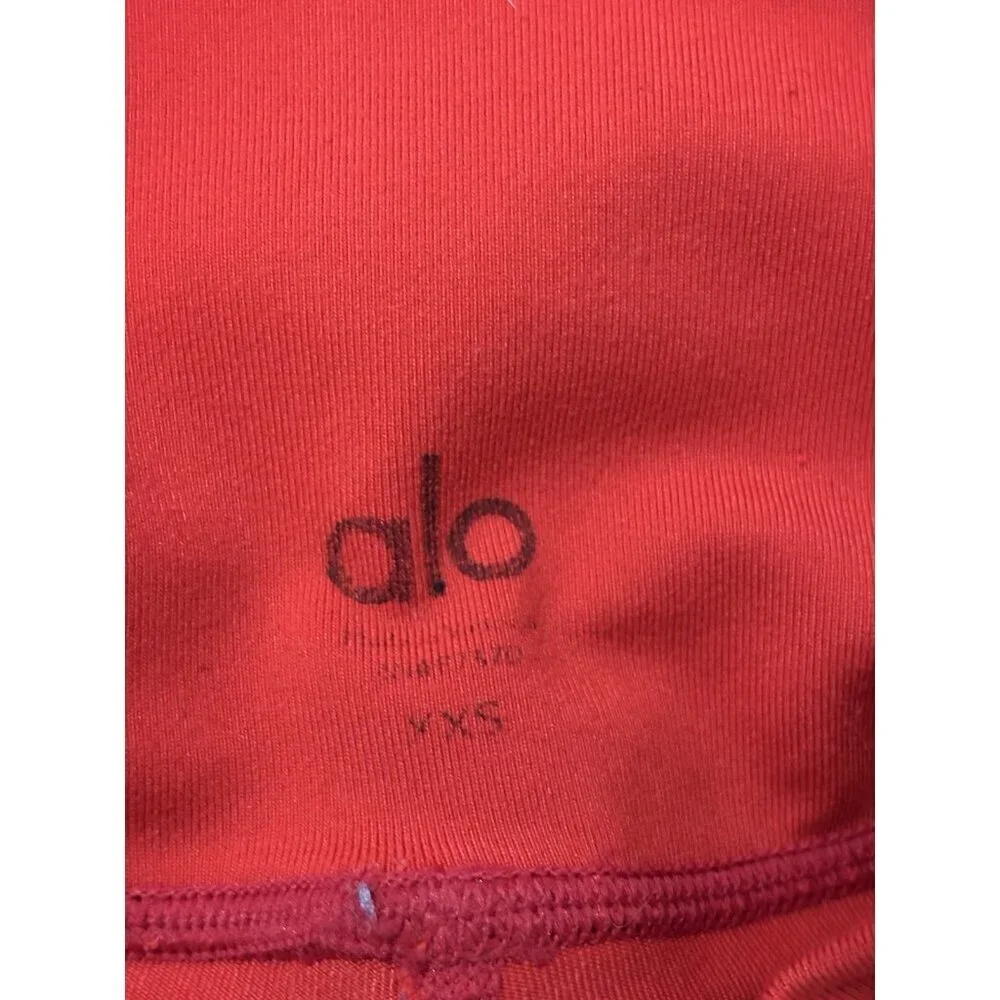 Alo Yoga High Rise Moto Leggings Mesh Detail Orange Red Size XXS